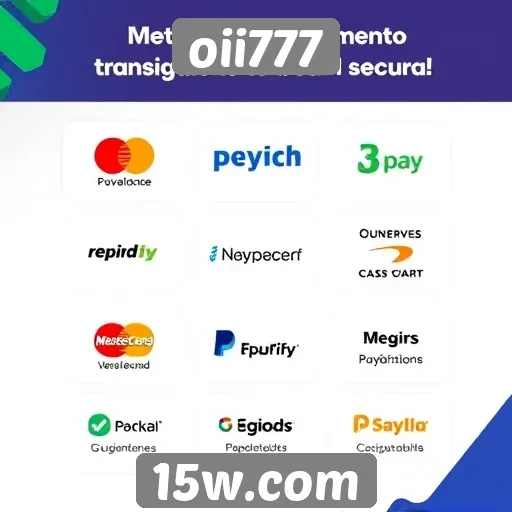 Métodos de pagamento aceitos no oii777
