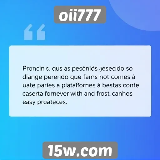 Feedback dos usuários sobre o oii777